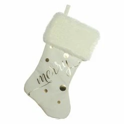Best Pirce π― Christmas Stockings & Holders Northlight Ivory And Gold Merry π Christmas Stocking With White Faux Fur Cuff π₯°