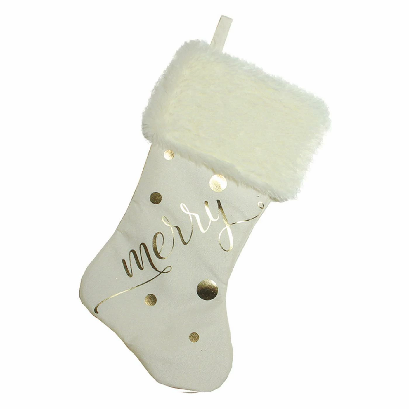 Best Pirce π― Christmas Stockings & Holders Northlight Ivory And Gold Merry π Christmas Stocking With White Faux Fur Cuff π₯°