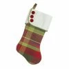 Best Pirce 🔔 Christmas Stockings & Holders Northlight Red And Green Plaid 🎅 Christmas Stocking With Red Buttons 🥰