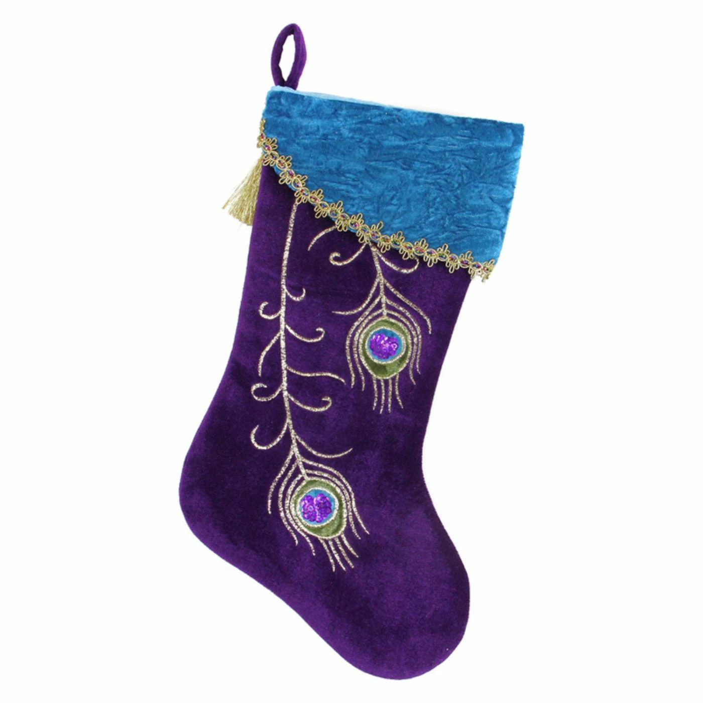 Best deal π Christmas Stockings & Holders Northlight 18.5 In. Regal Peacock Metallic Embroidered Feathers π Christmas Stocking π€©