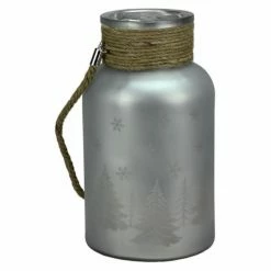 Outlet 🎁 Candle Holders 🎅 Christmas Home Decor Northlight Trees And Snowflakes Pillar Candle Holder With Handle 🔔