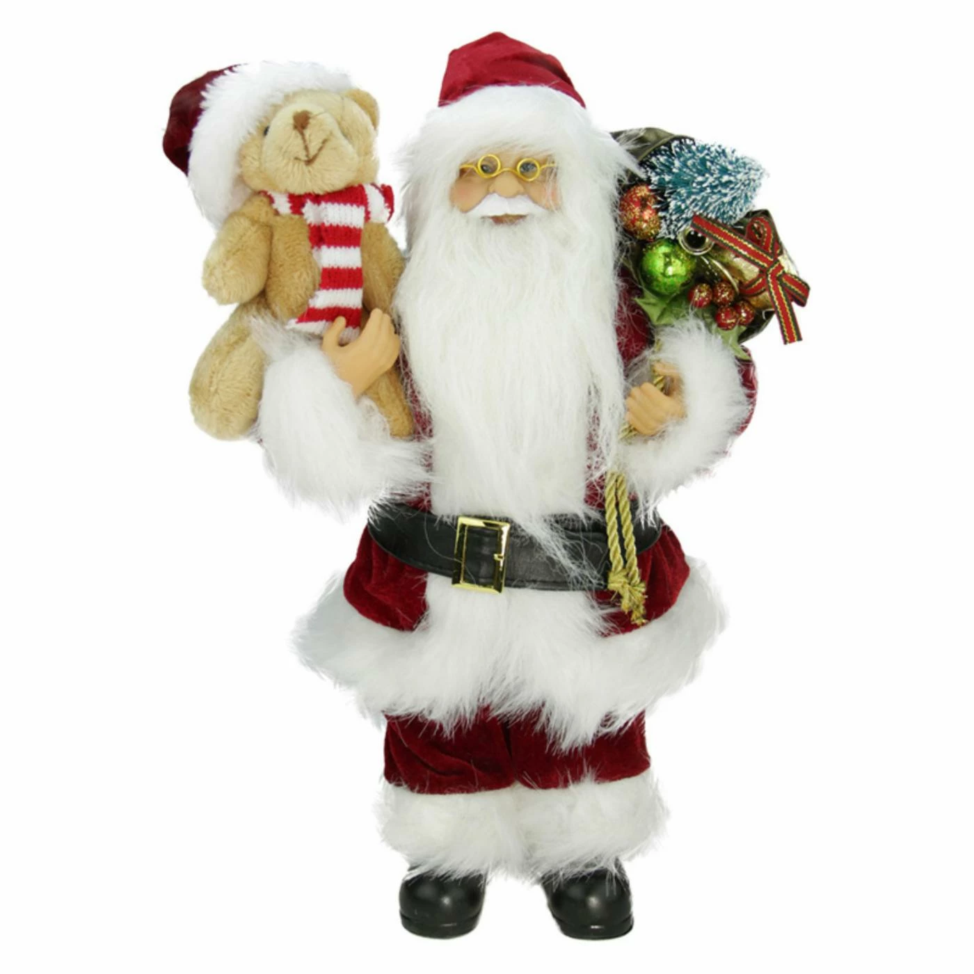 Deals β Santa Figurines Northlight 12 In. Santa Claus β Christmas With Teddy Bear And Gift Bag β