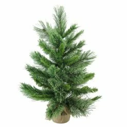 New 🔔 Tabletop 🎅 Christmas Tree Décor Northlight 24 In. Mixed Cashmere Pine Unlit Tabletop 🎅 Christmas Tree In Burlap Base 🎉