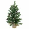 New 🔥 Tabletop 🔔 Christmas Tree Décor Northlight 2 Ft. Frosted Norway Pine With Pine Cones Unlit Tabletop 🔔 Christmas Tree 🧨