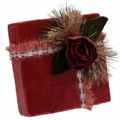 Best Sale π Decorative π Christmas Accents Northlight Natures Luxury Dark Rose Floral Accent π Christmas Gift Box Decoration β