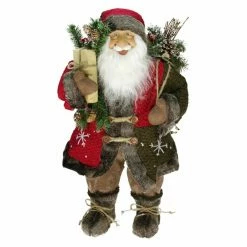 Flash Sale 👍 Santa Figurines Northlight 24 In. Country Rustic Santa Claus With Knitted Snowflake Jacket 😍
