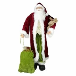 Deals 🛒 Santa Figurines Northlight 6 Ft. Life-Size Decorative Santa Claus With Teddy Bear And Gift Bag 😍