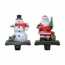 New ๐ Christmas Stockings & Holders Northlight Santa And Snowman ๐ Christmas Stocking Holder - Set Of 2 ๐