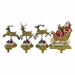 Outlet π Christmas Stockings & Holders Northlight Glittered Santa And Reindeer π Christmas Stocking Holder - Set Of 4 π―