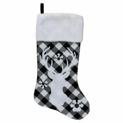 Best Sale ❤️ Christmas Stockings & Holders Northlight Plaid Rustic Reindeer Snowflake 🎄 Christmas Stocking 🌟