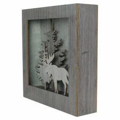 Brand new π Decorative π Christmas Accents Northlight Glittered Moose Silhouette Box Framed π Christmas Table Decoration π€©