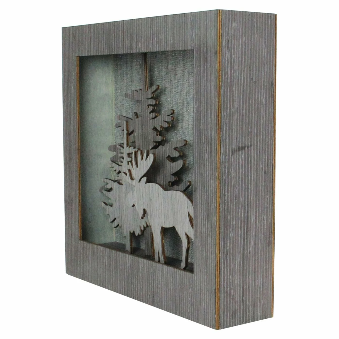 Brand new π Decorative π Christmas Accents Northlight Glittered Moose Silhouette Box Framed π Christmas Table Decoration π€©