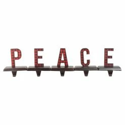 Best Sale π₯ Christmas Stockings & Holders Northlight 5 Piece Buffalo Plaid Peace π Christmas Stocking Holder Set π