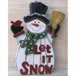 Cheapest 🔔 Snowman Figurines & Décor Hi-Line Gift Ltd. Wooden Snowman With Let It Snow Statue 😍