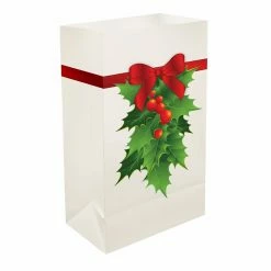 Best deal 🔔 Decorative 🎅 Christmas Accents Lumabase Holly Lumabase Plastic Luminaria Bag 👍