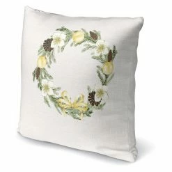Promo 💯 Decorative 🎄 Christmas Pillows Kavka Designs 🎄 Christmas Wreath Accent Pillow ⌛