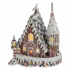 Budget 😀 Kurt S. Adler Decorative 🎄 Christmas Accents Kurt Adler 13 In. Claydough Gingerbread Inn With C7 Bulb 🎁