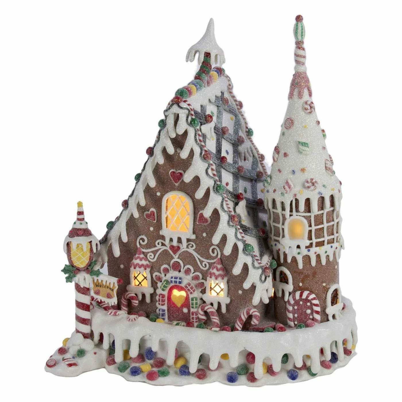 Budget π Kurt S. Adler Decorative π Christmas Accents Kurt Adler 13 In. Claydough Gingerbread Inn With C7 Bulb π