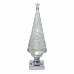 Discount 🛒 Kurt S. Adler Tabletop ❄ Christmas Tree Décor Kurt Adler 14 In. Battery Operated Clear And Silver Lava Light Tree 🥰