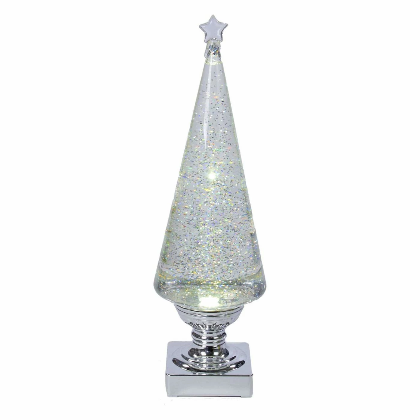 Discount π Kurt S. Adler Tabletop β Christmas Tree DΓ©cor Kurt Adler 14 In. Battery Operated Clear And Silver Lava Light Tree π₯°
