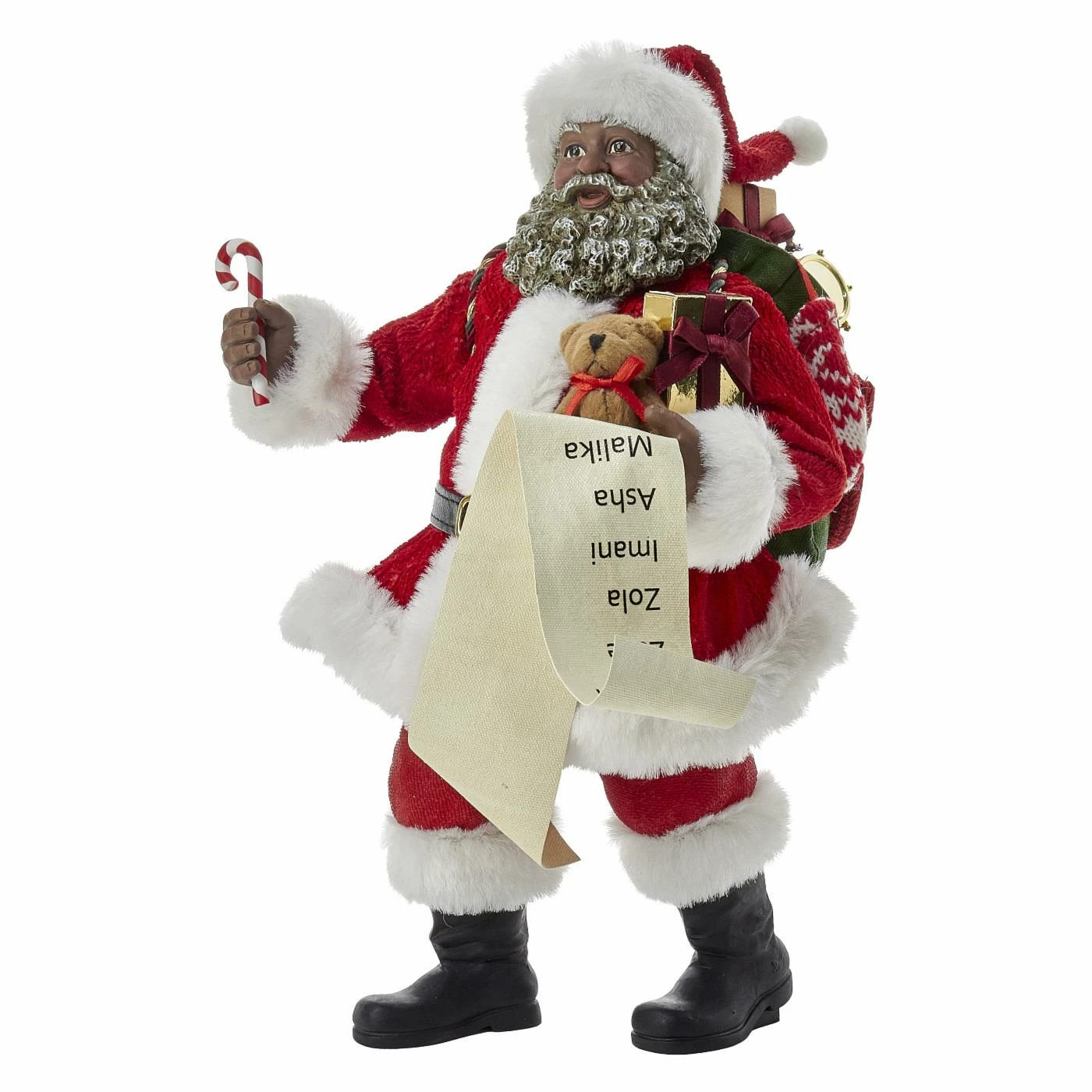 Best Sale 𧨠Kurt S. Adler Santa Figurines Kurt Adler 10.5 In. Fabriche African American Santa Holding List And π¬ Candy Cane π€©