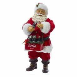 Best Pirce 🥰 Kurt S. Adler Santa Figurines Kurt Adler 10 In. Santa Opening Coke Tablepiece ❤️