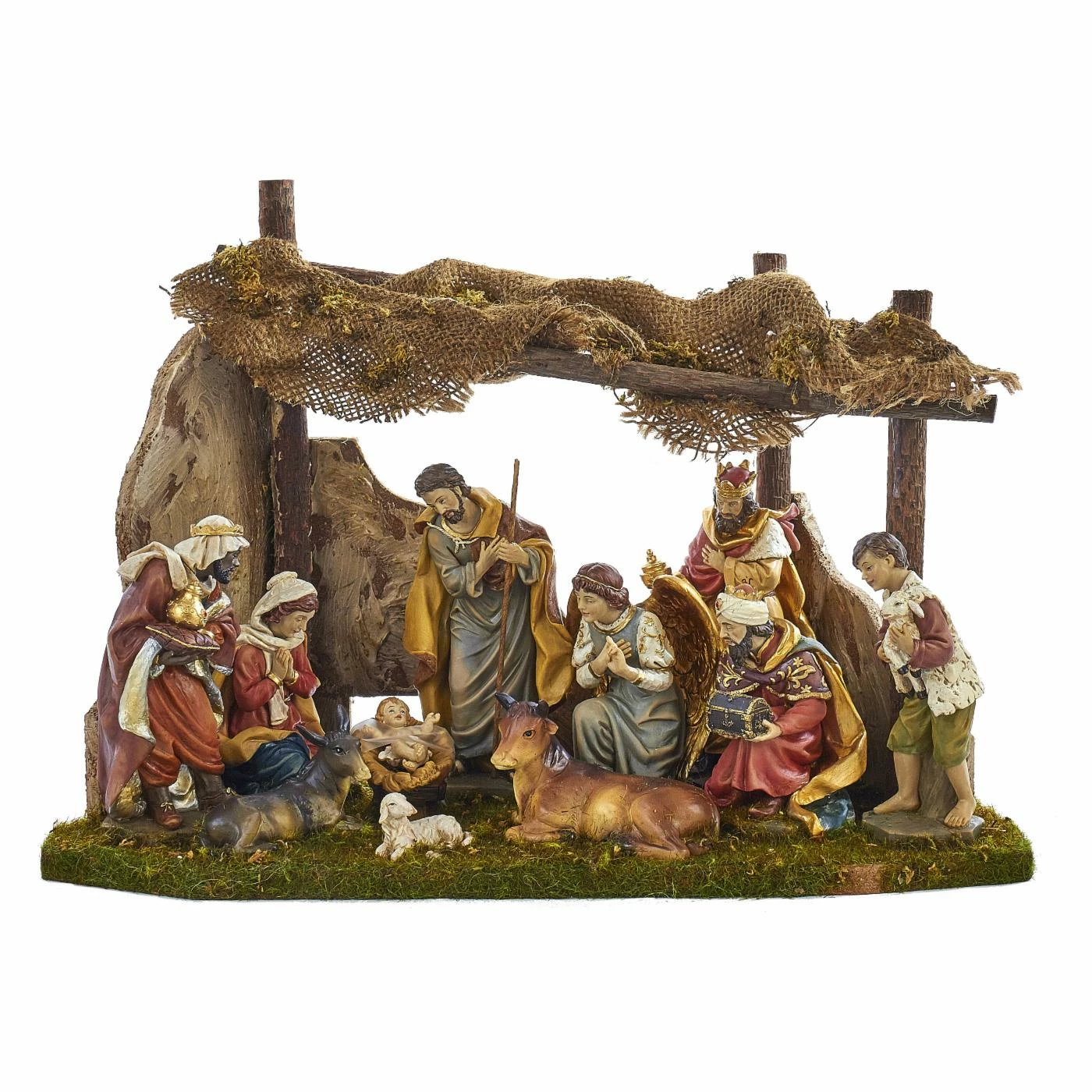 Budget π Kurt S. Adler Nativity Figurines & Sets Kurt Adler 11 Figurine Nativity Set With Wooden Stable π