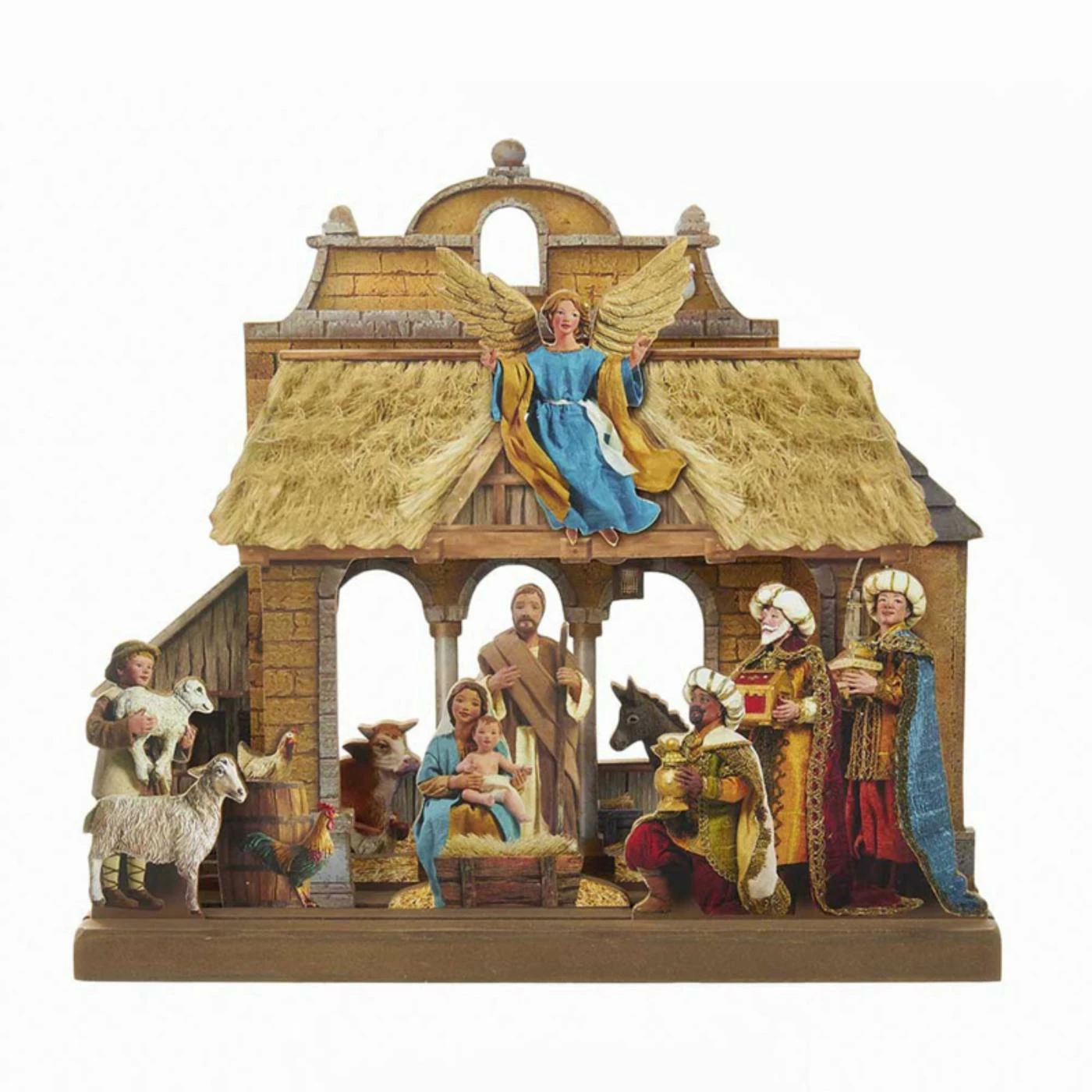 Hot Sale π― Nativity Figurines & Sets Kurt S. Adler 10.625 In. Wooden Nativity Tablepiece Set π
