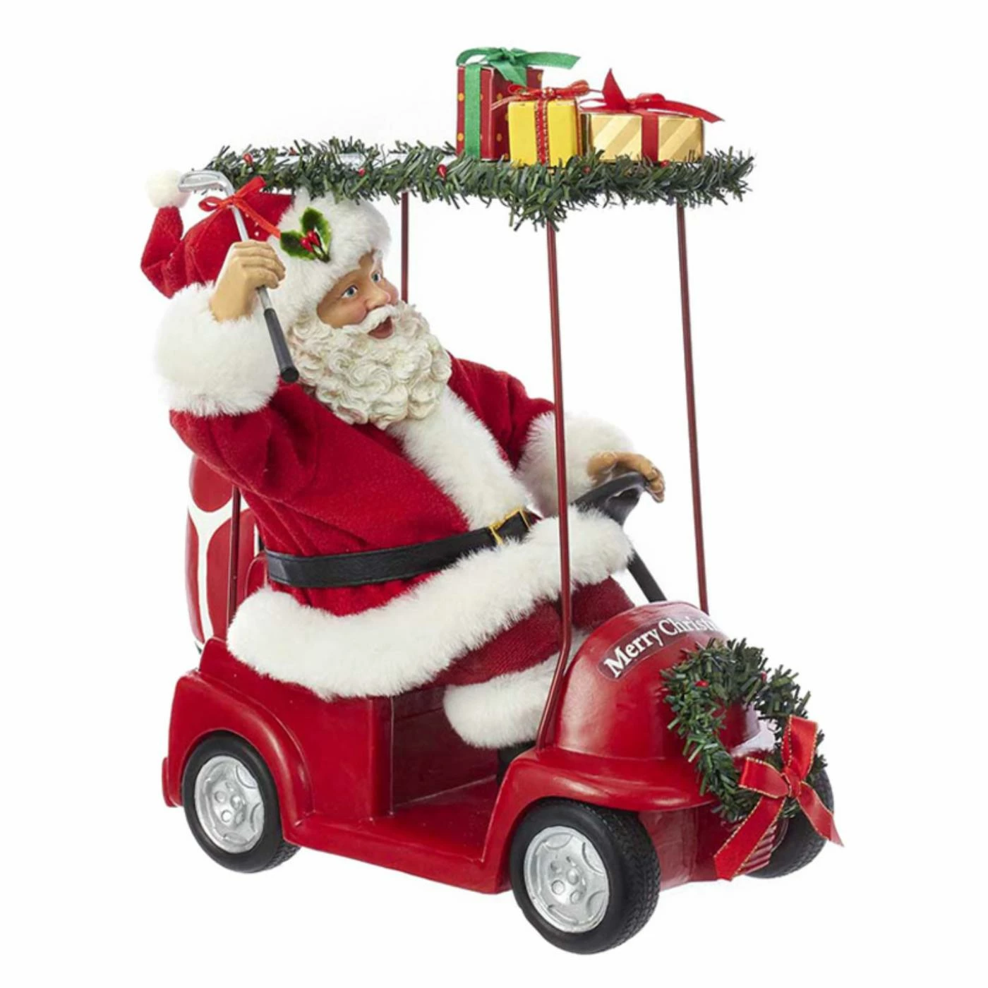 Cheapest π₯° Santa Figurines Kurt S. Adler 11.25 In. Fabriche Santa Driving Golf Cart π