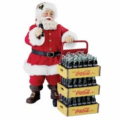 Outlet 🎁 Santa Figurines Kurt S. Adler 10.5 In. Coca-Cola Santa With Delivery Cart - Set Of 2 🧨