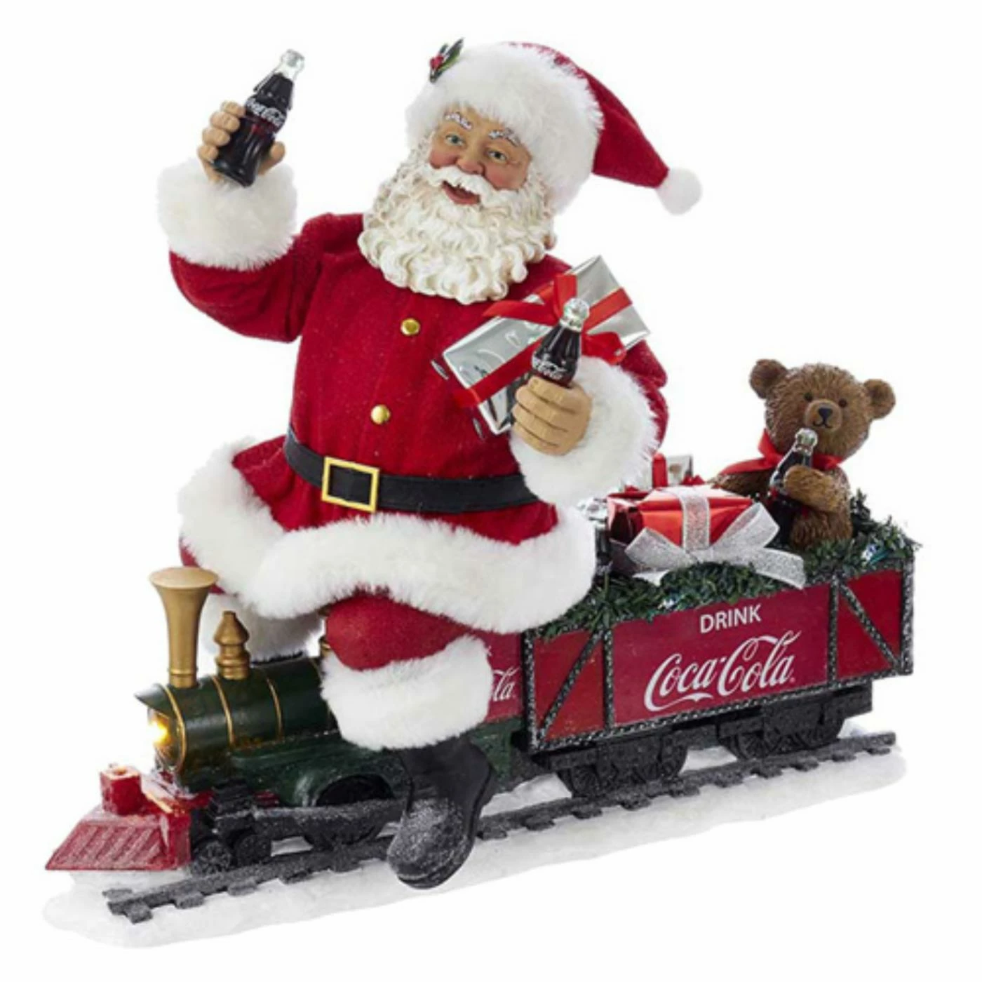 Brand new β¨ Santa Figurines Kurt S. Adler 13 In. Battery-Operated Coca-Cola Santa Train With LED Garland π