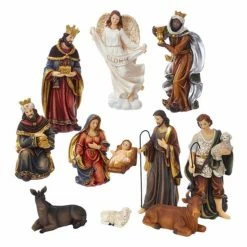 Best Pirce ❤️ Nativity Figurines & Sets Kurt S. Adler 11 Piece Nativity Set 💯