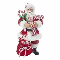 Deals ✔️ Santa Figurines Kurt S. Adler Fabriche Santa With ❄ Christmas 🍬 Candy And Bag Tabletop Decoration 🎁