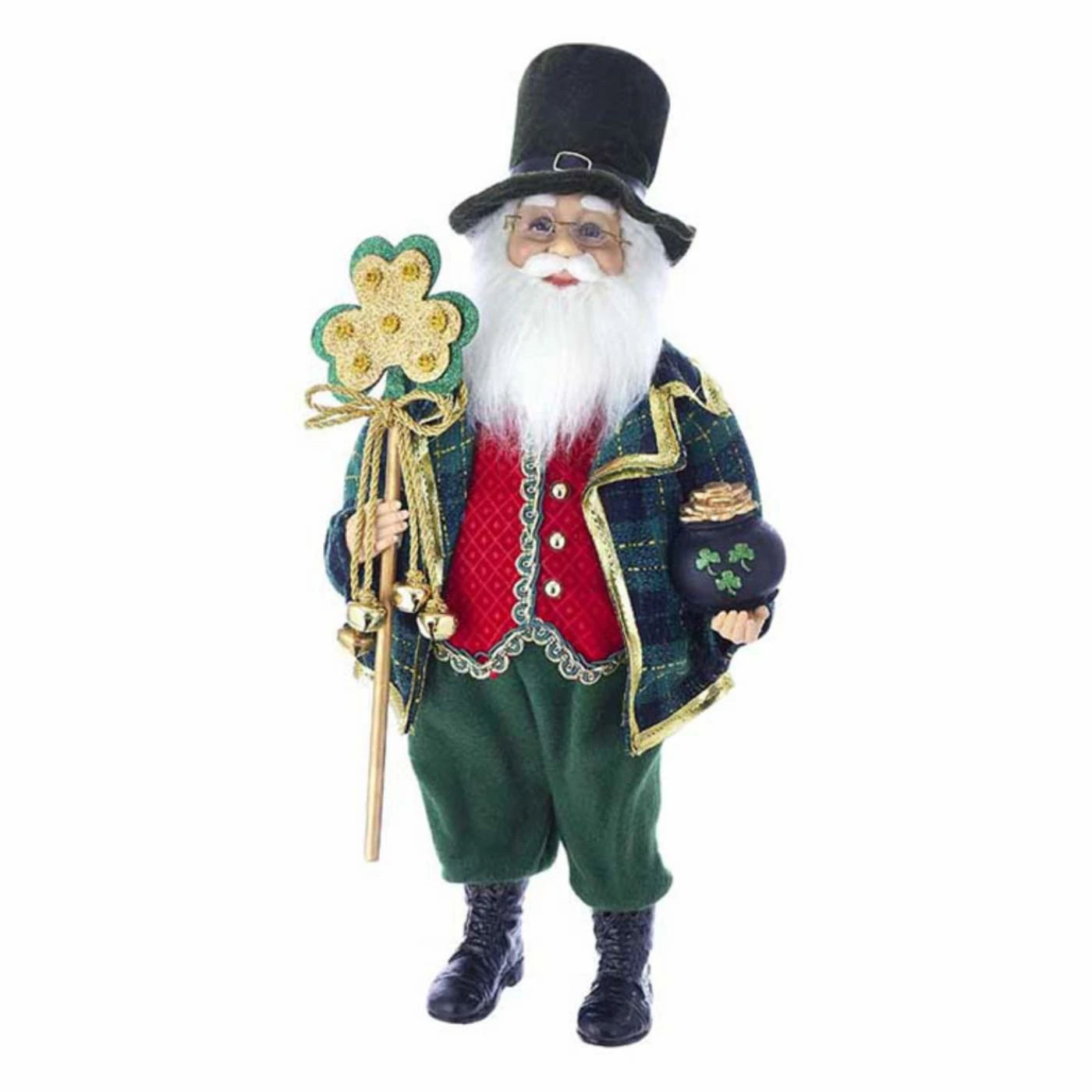 Deals β€οΈ Santa Figurines Kurt S. Adler Kringle Klaus Irish Santa With White Staff Tabletop Decoration βοΈ