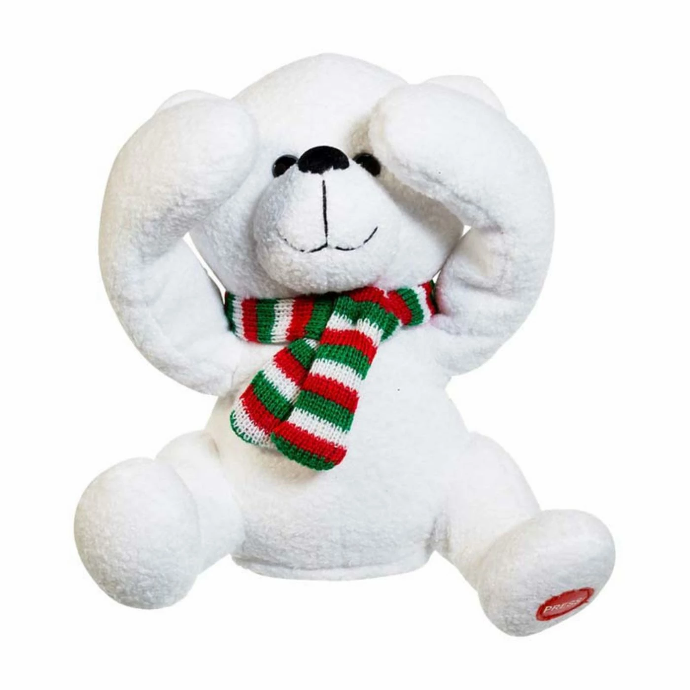 New π Decorative π Christmas Accents Kurt S. Adler Battery Operated Peek A Boo Plush Bear Holiday Decoration β€οΈ