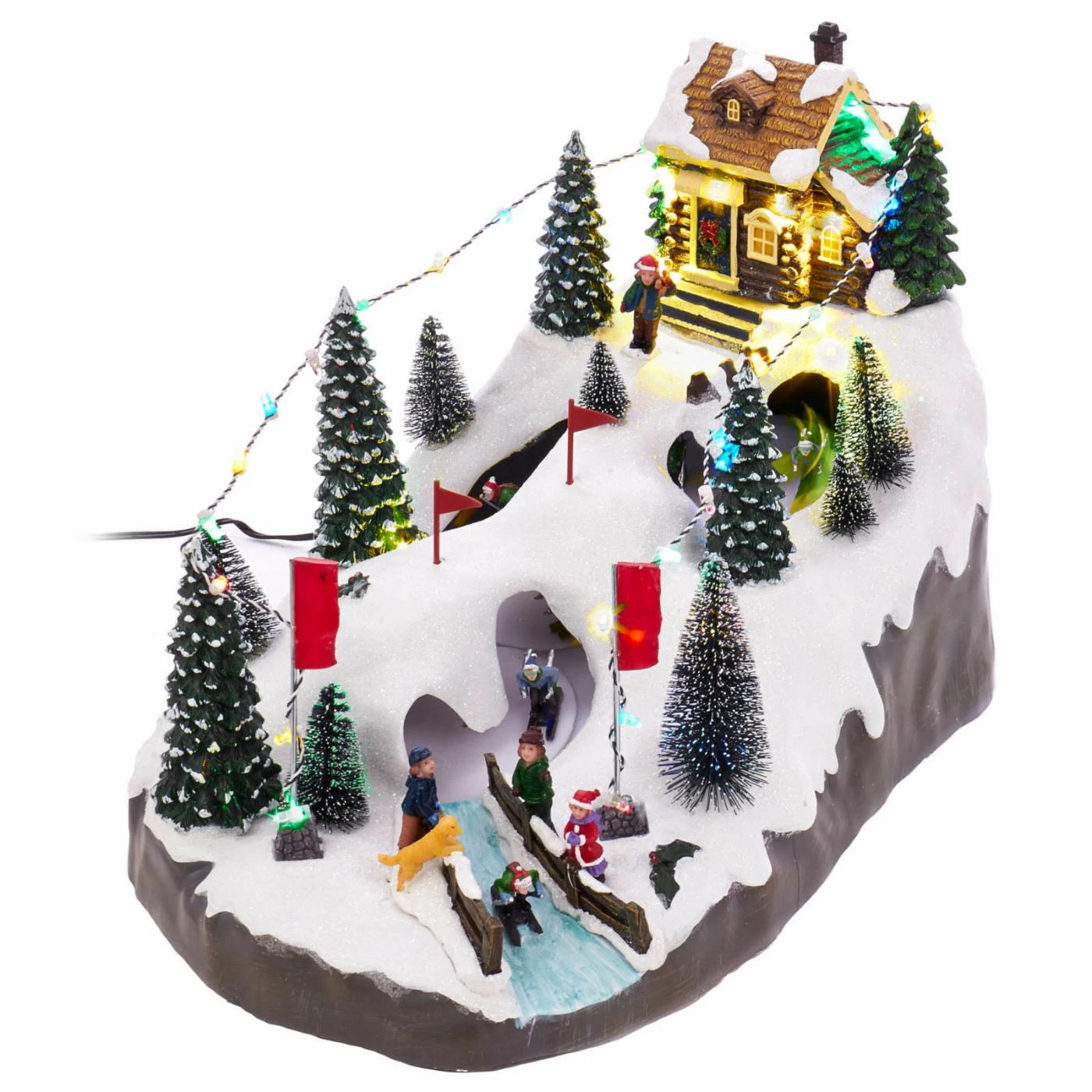 Hot Sale π Decorative β Christmas Accents Kurt Adler Motion LED β Christmas Skiing Village β