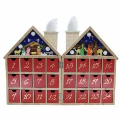 Cheap ๐ Christmas Advent Calendars Kurt Adler 11.81 In. Battery Operated Wooden LED Nativity Advent Calendar ๐