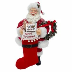 Flash Sale β¨ Santa Figurines Kurt Adler 10.5 In. Fabriche Gingerbread Santa With Stocking And Wreath π
