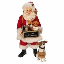 Buy ๐ฏ Santa Figurines Kurt Adler 10.5 In. Fabriche Adopt-a-Pet Santa With ๐ฆฎ Dog ๐