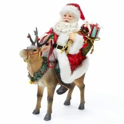 Cheap โ๏ธ Santa Figurines Kurt Adler 11.5 In. Fabriche Santa On Reindeer ๐