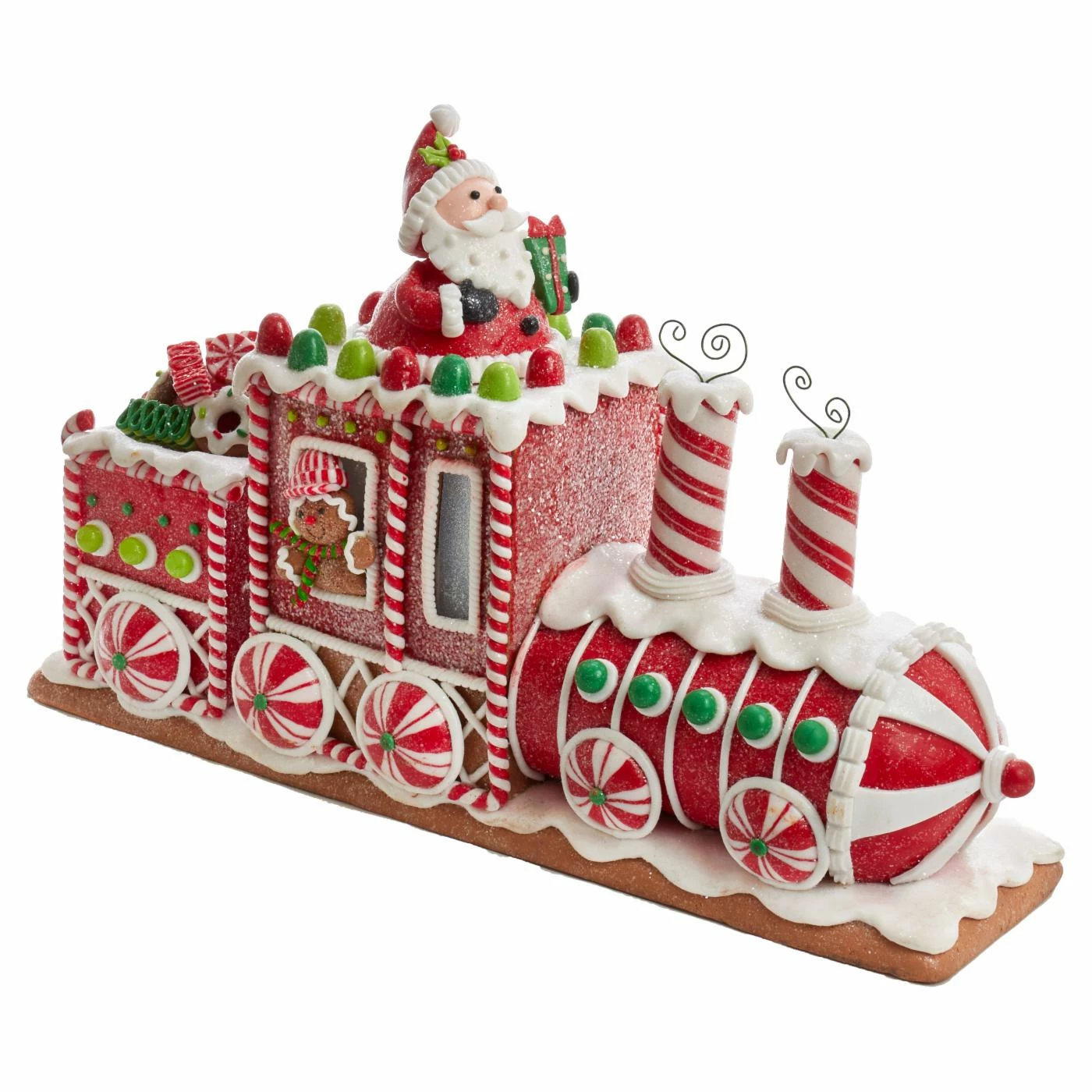 Outlet π Decorative π Christmas Accents Kurt Adler 7.5 In. Battery Operated Gingerbread Junction LED Train Table Piece π€©