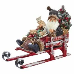 Budget ๐คฉ Santa Figurines Kurt Adler 22 In. Kringle Klaus Santa On Sled ๐งจ