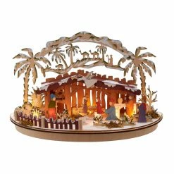 Brand new 𧨠Nativity Figurines & Sets Kurt S. Adler 11 In. Light Up Wooden Nativity Scene β¨