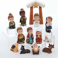 New 🛒 Kurt S. Adler, Inc. Nativity Figurines & Sets Kurt Adler 1.6-4.5 Inch Children's Nativity, 13-Piece Set 😍