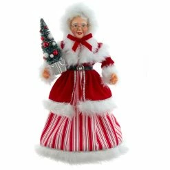 New 🥰 Kurt S. Adler, Inc. Santa Figurines Kurt Adler 17.25-Inch Kringle Klaus Peppermint Mrs. Claus 🔔