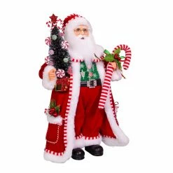 Budget 🔥 Kurt S. Adler, Inc. Santa Figurines Kurt Adler 17-Inch Kringle Klaus 🍬 Candy Santa With 🍬 Candy Cane And Tree 🔔