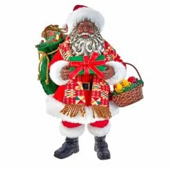 Promo 😉 Kurt S. Adler, Inc. Santa Figurines Kurt Adler 12-Inch Fabriché Kwanzaa Santa 🔔
