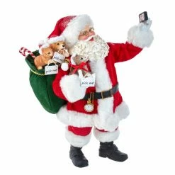 Discount 🔥 Kurt S. Adler, Inc. Santa Figurines Kurt Adler 11-Inch Fabriché Santa Taking Selfie ⌛