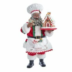 Brand new 🔔 Kurt S. Adler, Inc. Santa Figurines Kurt Adler 10.5-Inch Fabriché™ Black Chef Santa ⭐