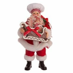 Best deal ⌛ Kurt S. Adler, Inc. Santa Figurines Kurt Adler 10.5-Inch Fabriché Chef Santa With Gingerbread Sleigh ✨